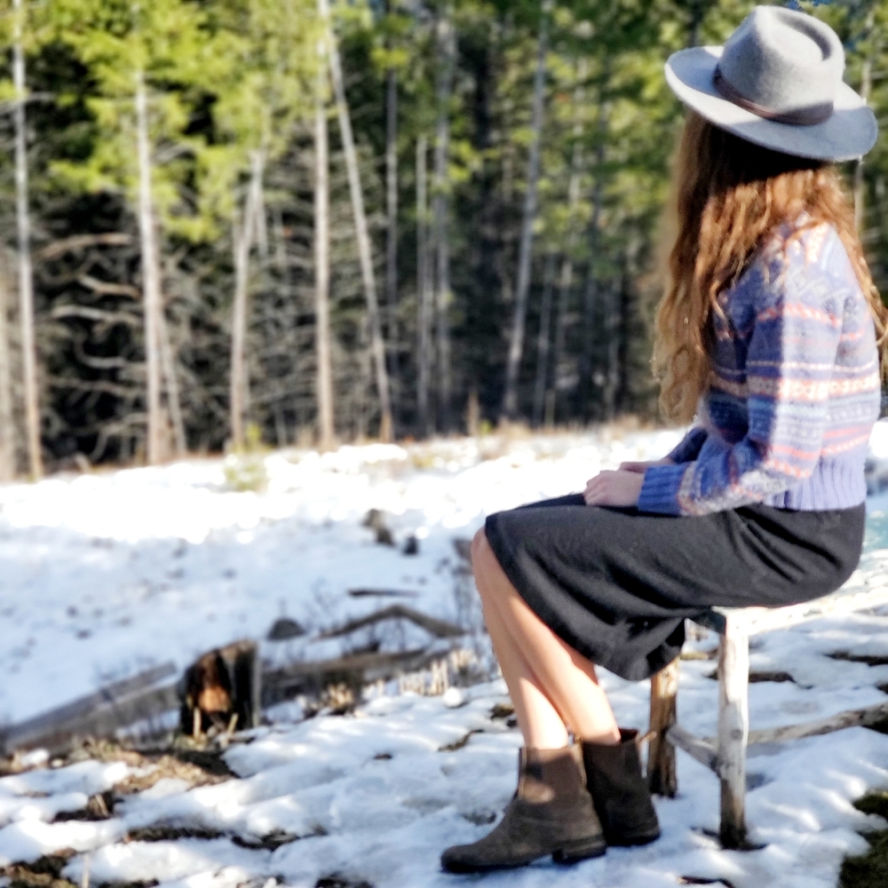 Vintage Black Wool Skirt